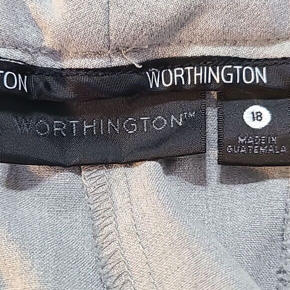 Worthington Curvy Fit Dress Pants, Light Gray or Silver, Size 18 - Picture 6 of 8